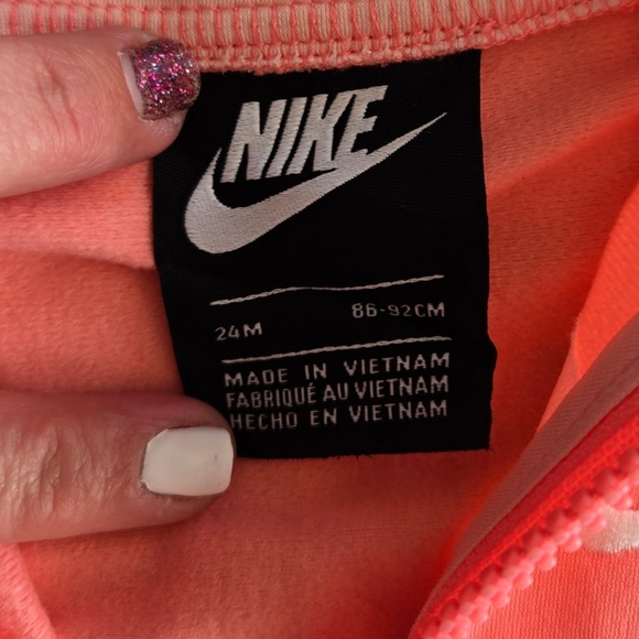 Nike Vibrant Coral Jogging Suit Size 24 Months - Picture 2 of 5